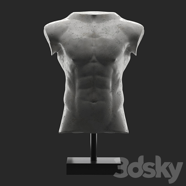 Marble Male Torso 3DSMax File - thumbnail 1