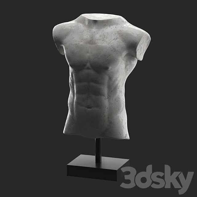 Marble Male Torso 3DSMax File - thumbnail 2