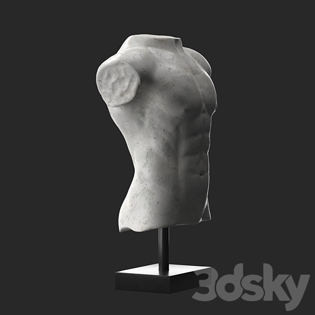 Marble Male Torso 3DSMax File - thumbnail 4