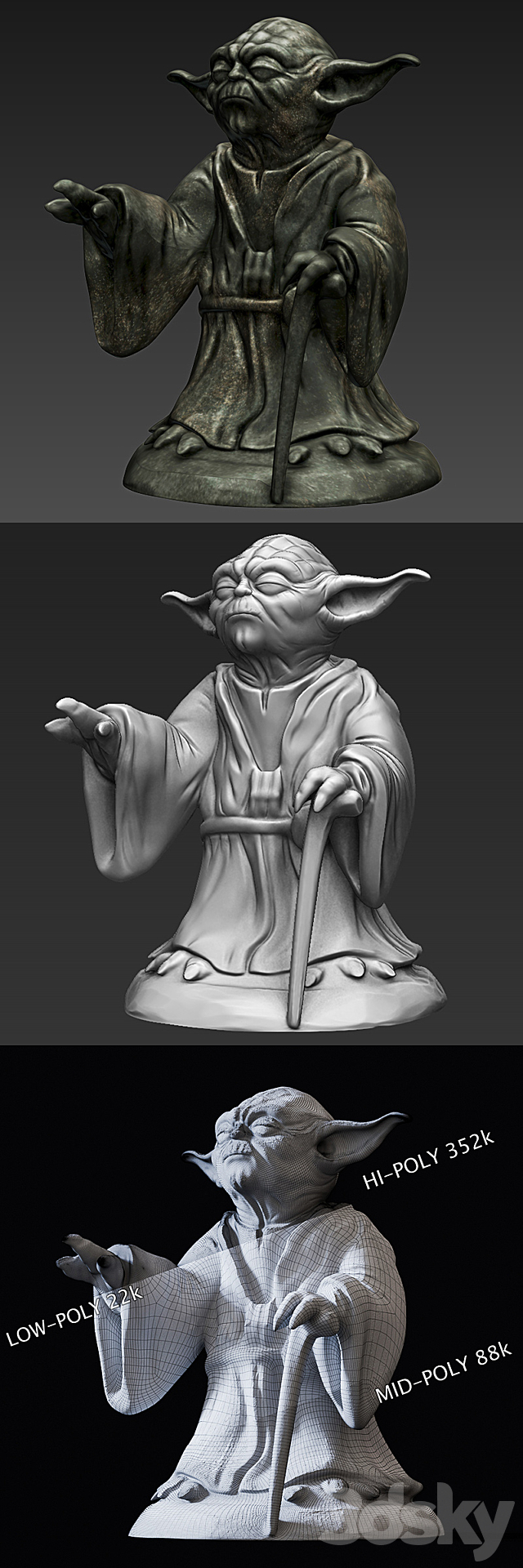 Master Yoda 3ds Max - thumbnail 3