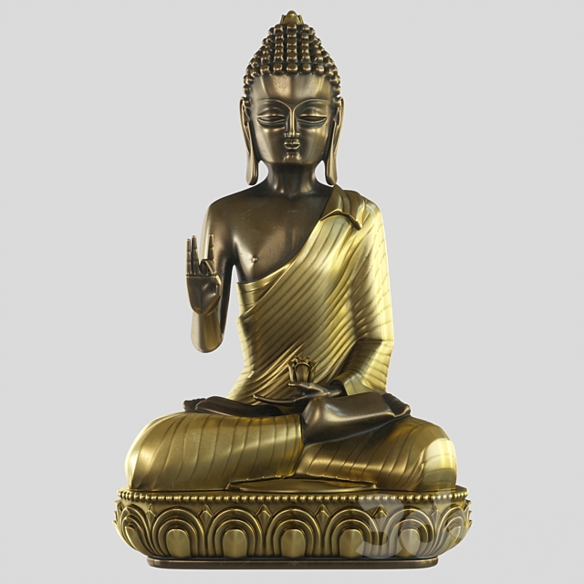 Meditating Buddha with lotus flower 3DSMax File - thumbnail 1