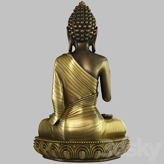 Meditating Buddha with lotus flower 3DSMax File - thumbnail 4