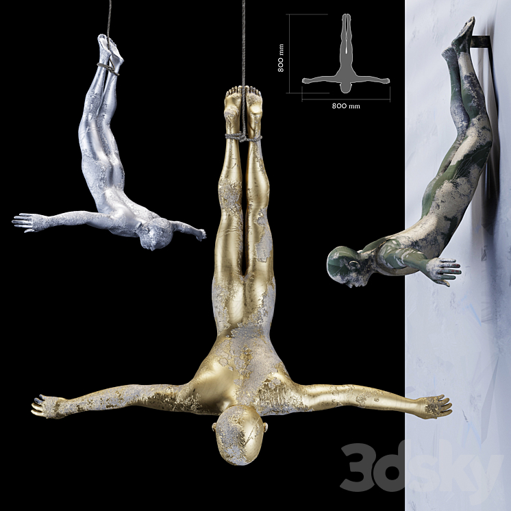 Men fly – Sculpture 3DS Max - thumbnail 1