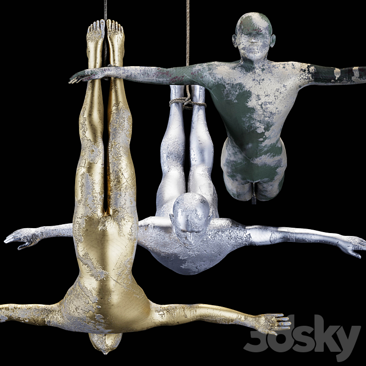 Men fly – Sculpture 3DS Max - thumbnail 2