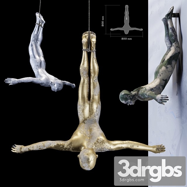 Men fly – sculpture 3dsmax Download - thumbnail 1