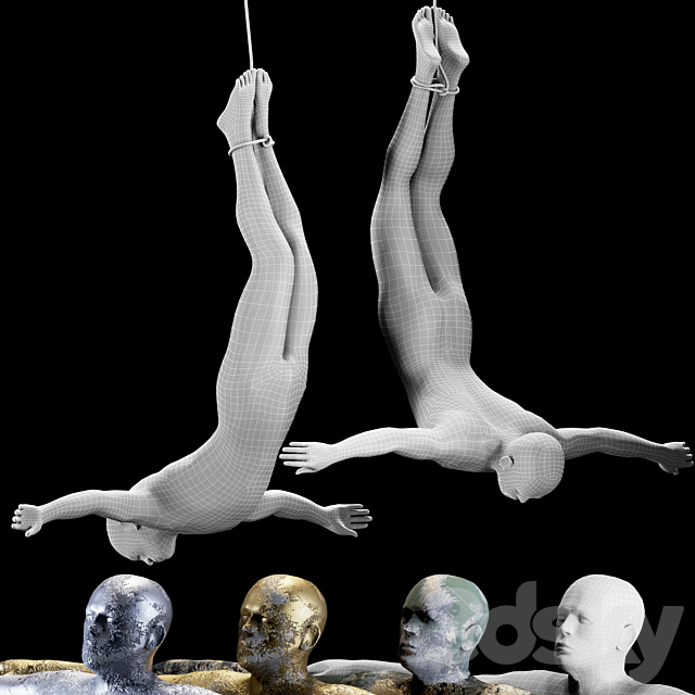 Men fly – Sculpture 3DSMax File - thumbnail 3