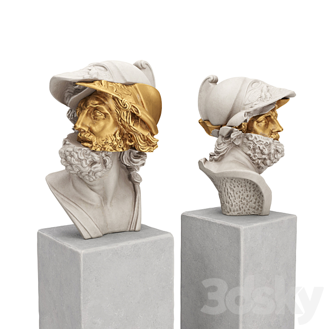 Menelaus golden slice sculpture 3ds Max - thumbnail 2