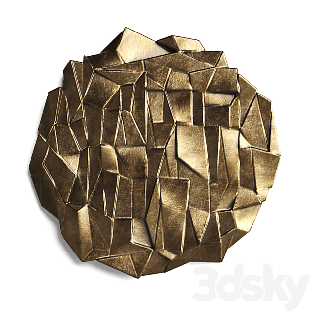 metal origami wall panel 3DS Max Model - thumbnail 2