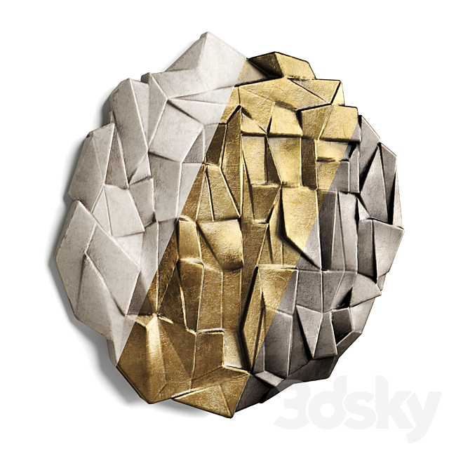 metal origami wall panel 3DS Max Model - thumbnail 4