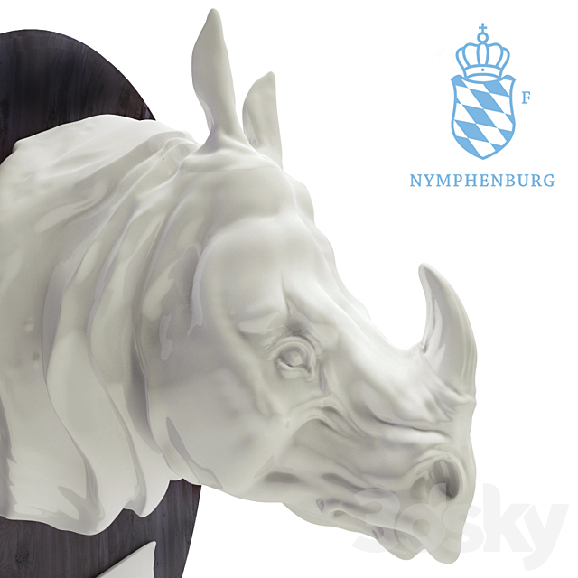 Nymphenburg. Rhino head. 3DSMax File - thumbnail 2