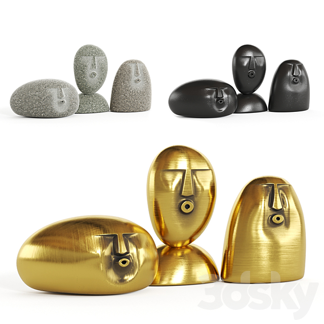 Oof stones _ Figurines in the shape of faces 3DSMax File - thumbnail 1