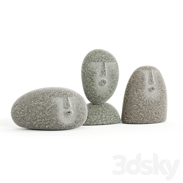 Oof stones _ Figurines in the shape of faces 3DSMax File - thumbnail 2