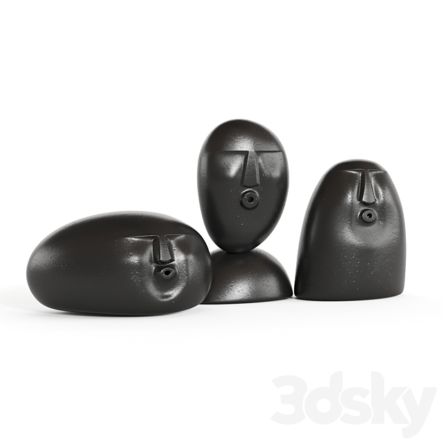 Oof stones _ Figurines in the shape of faces 3DSMax File - thumbnail 3