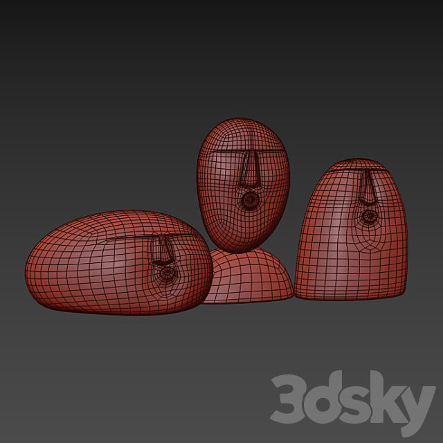 Oof stones _ Figurines in the shape of faces 3DSMax File - thumbnail 5