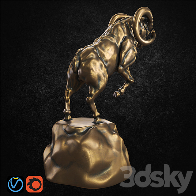 Oven statuette _ Figurine “Aries” 3ds Max - thumbnail 2