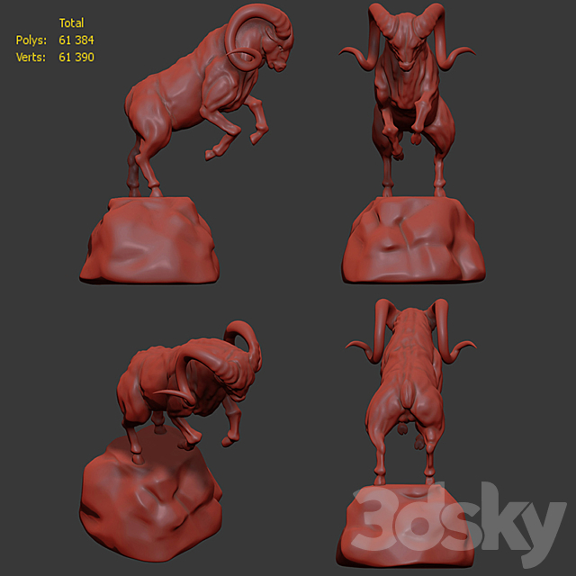 Oven statuette _ Figurine “Aries” 3ds Max - thumbnail 3