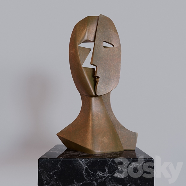 PABLO PICASSO BRONZE SCULPTURE MASK 3DSMax File - thumbnail 1