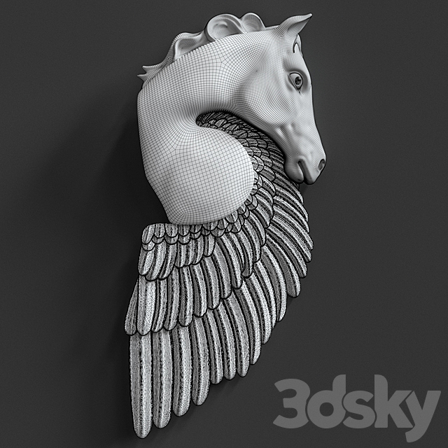 Pegasus Horse Wall Sculpture 3DS Max Model - thumbnail 3