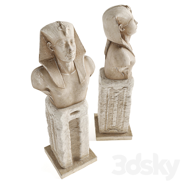 Pharaon Egypt bust 3DSMax File - thumbnail 3