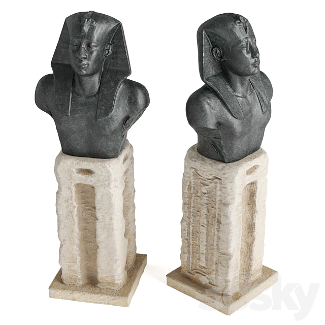 Pharaon Egypt bust 3DSMax File - thumbnail 4