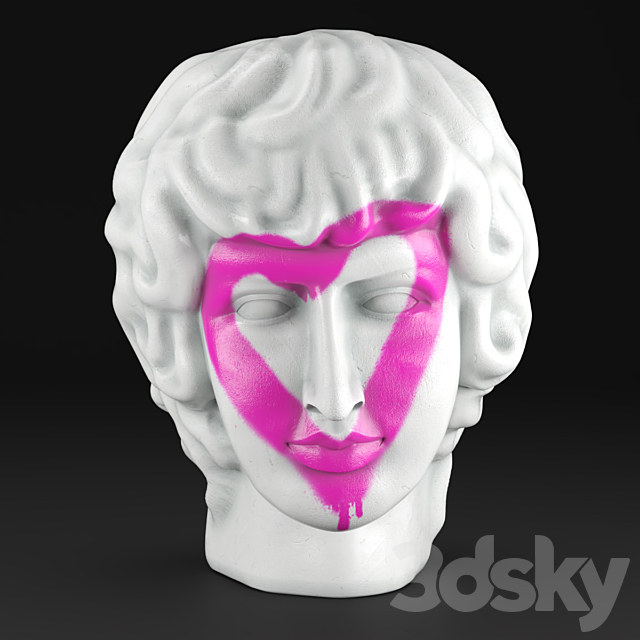 Plaster Head Antinous 3DSMax File - thumbnail 1