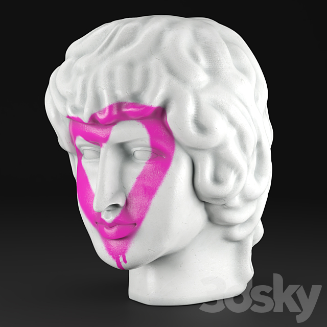 Plaster Head Antinous 3DSMax File - thumbnail 3