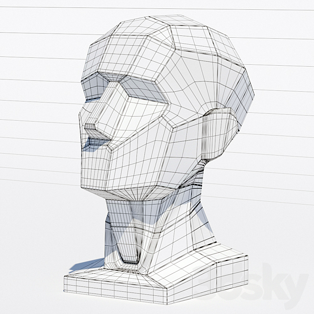 Plaster head obrubovka 3DS Max Model - thumbnail 2