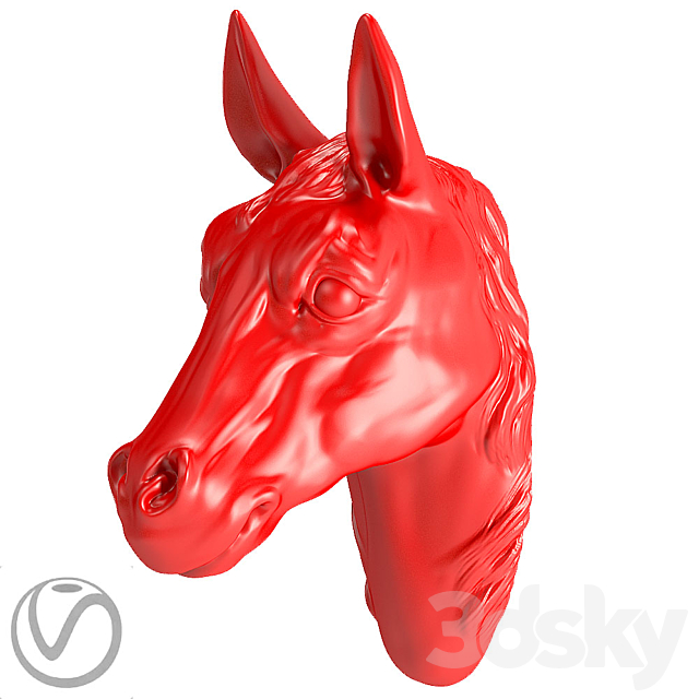 Plaster head of a horse 3DSMax File - thumbnail 1