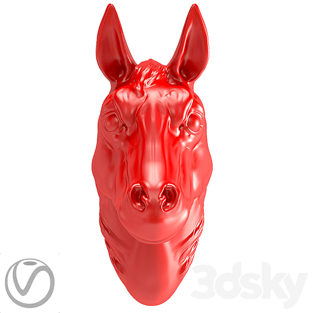 Plaster head of a horse 3DSMax File - thumbnail 2