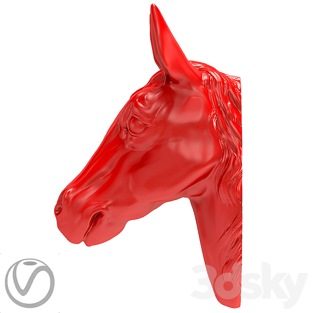 Plaster head of a horse 3DSMax File - thumbnail 3