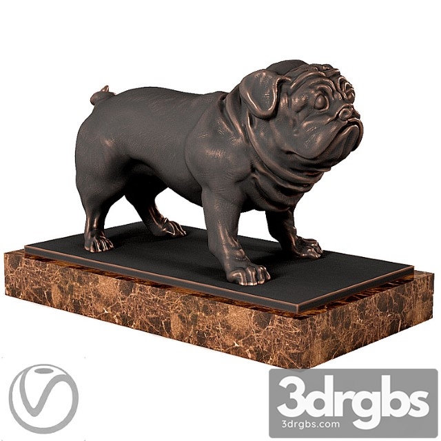 Pug sculpture 3dsmax Download - thumbnail 1