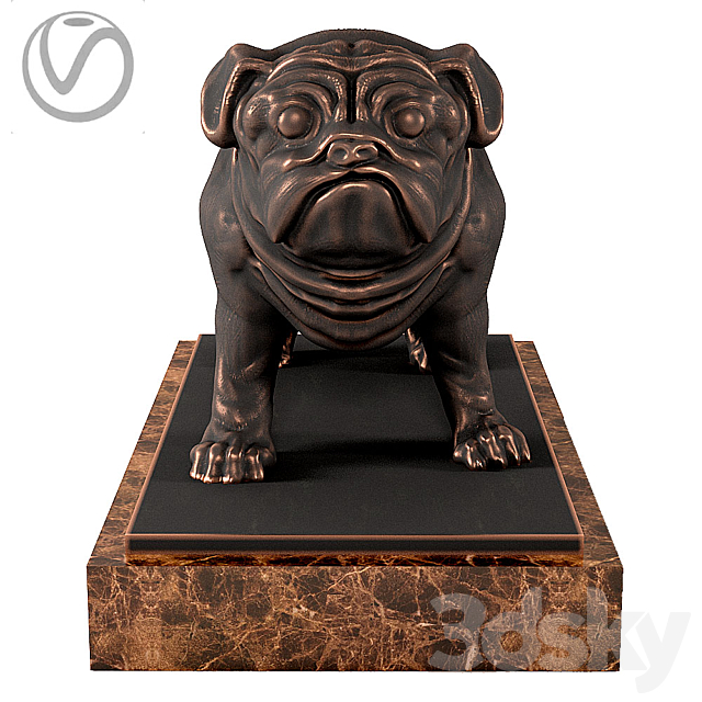 Pug Sculpture 3DSMax File - thumbnail 2