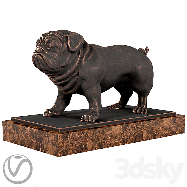 Pug Sculpture 3DSMax File - thumbnail 3