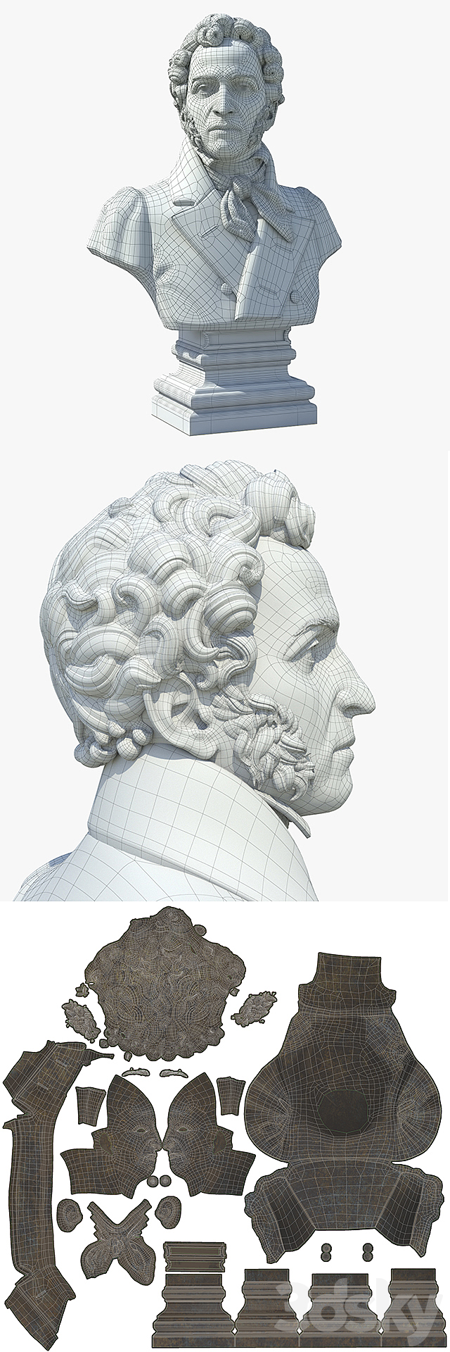 Pushkin. Alexander Sergeyevich 3DSMax File - thumbnail 3