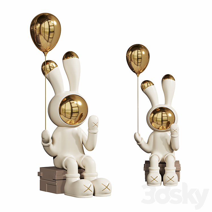 Rabbit Handicraft Decoration Sculpture 3DS Max Model - thumbnail 1