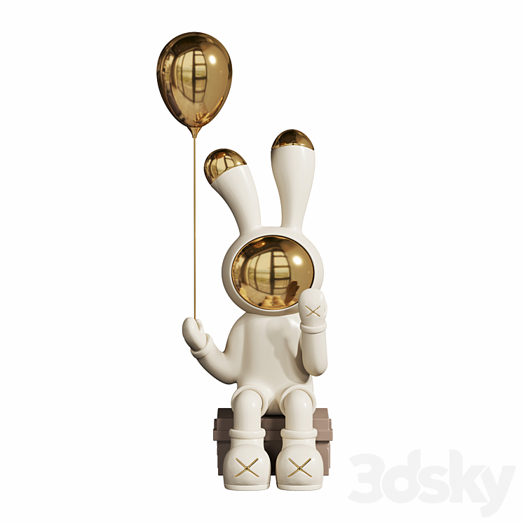 Rabbit Handicraft Decoration Sculpture 3DS Max Model - thumbnail 2