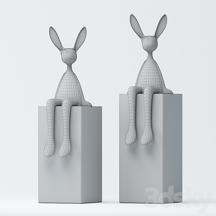 Rabbit Sculpture 3DS Max Model - thumbnail 2