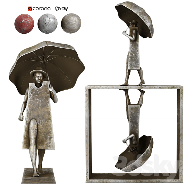 Rain Man Sculpture 3ds Max - thumbnail 3