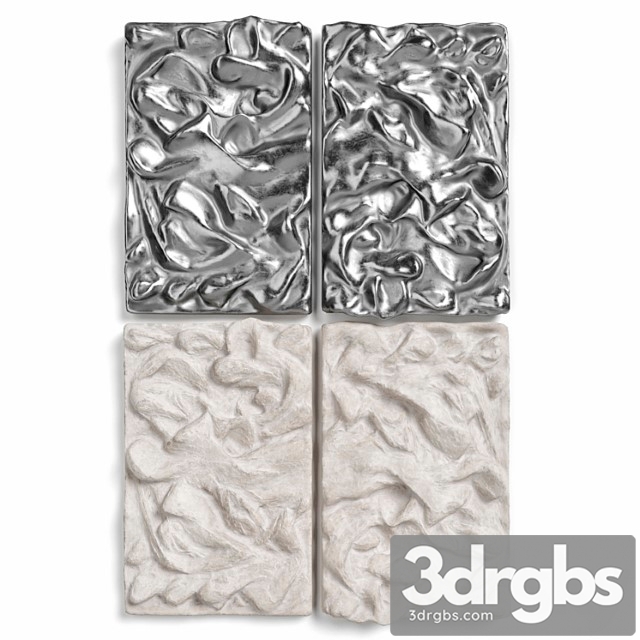 Relief metal and plaster wall panel - thumbnail 1