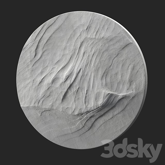 Round relief panel set 3DS Max Model - thumbnail 4