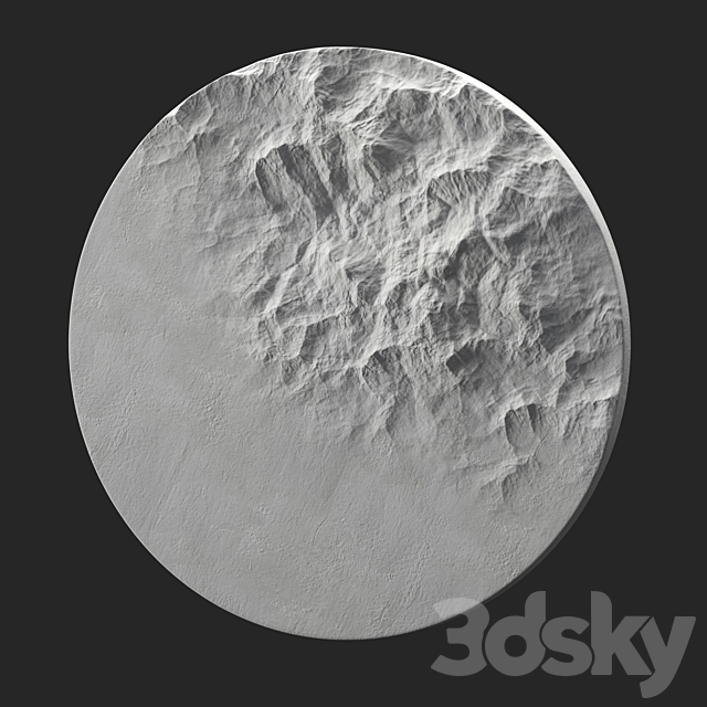 Round relief panel set 3DS Max Model - thumbnail 6