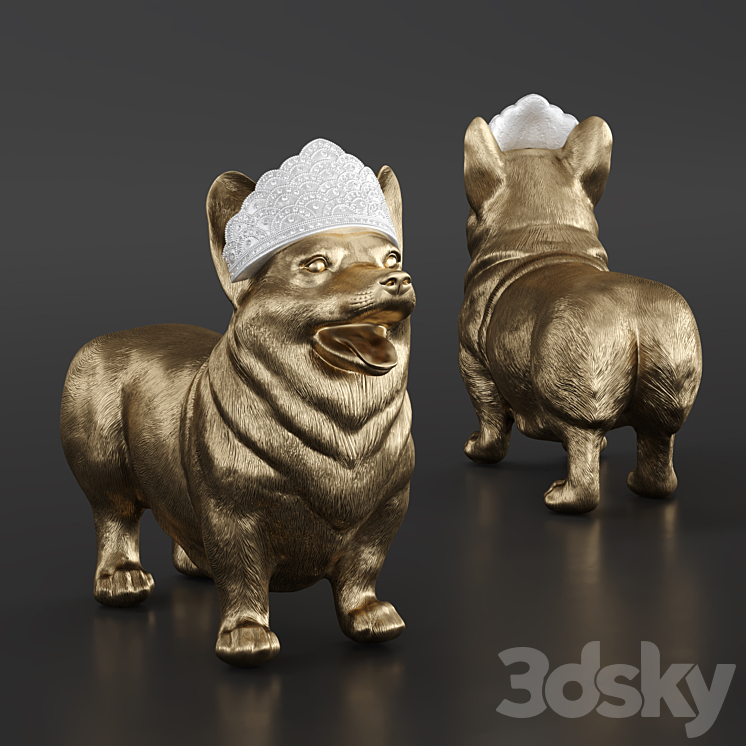 Royal Standing Corgi 3DS Max Model - thumbnail 2