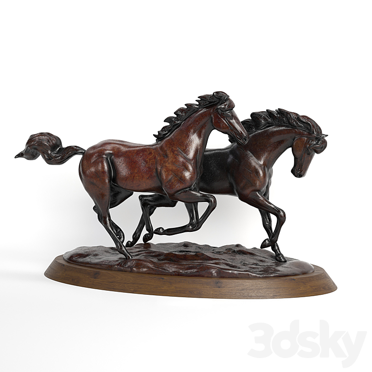 running horses 3DS Max Model - thumbnail 1