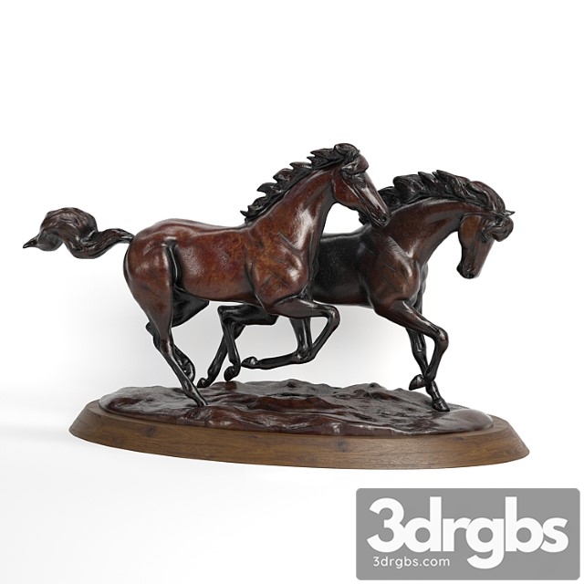 Running horses 3dsmax Download - thumbnail 1