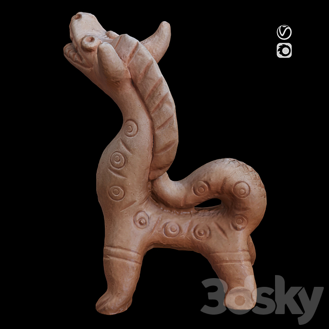 Sculpture Dragon 3DS Max Model - thumbnail 2