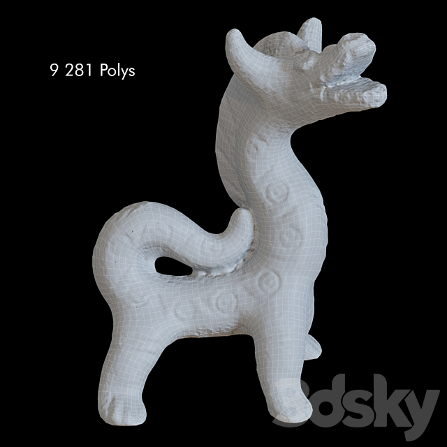 Sculpture Dragon 3DS Max Model - thumbnail 4