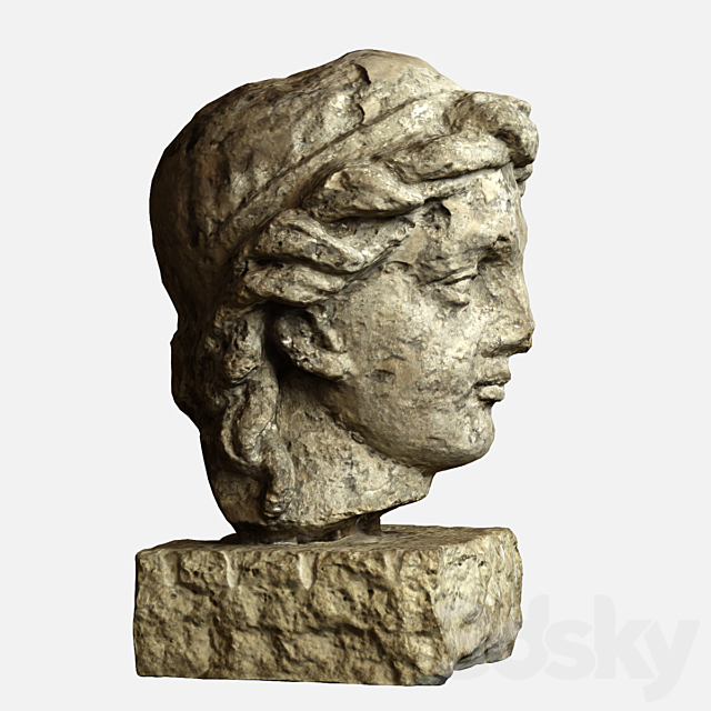 Sculpture – female head 2 3DS Max Model - thumbnail 2