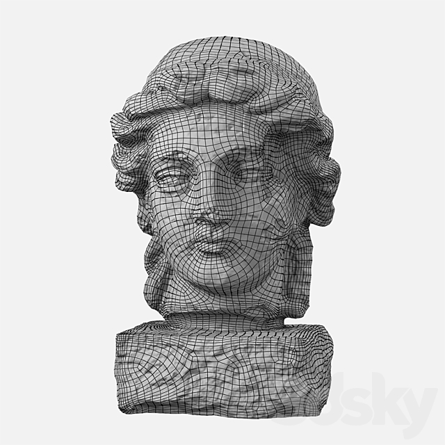 Sculpture – female head 2 3DS Max Model - thumbnail 3