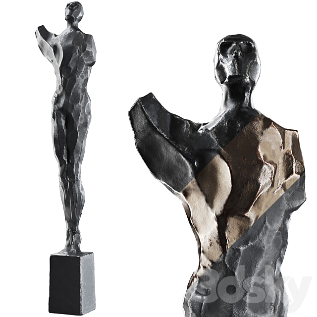 Sculpture Frank Arnold _ Painted Man 02 3ds Max - thumbnail 1