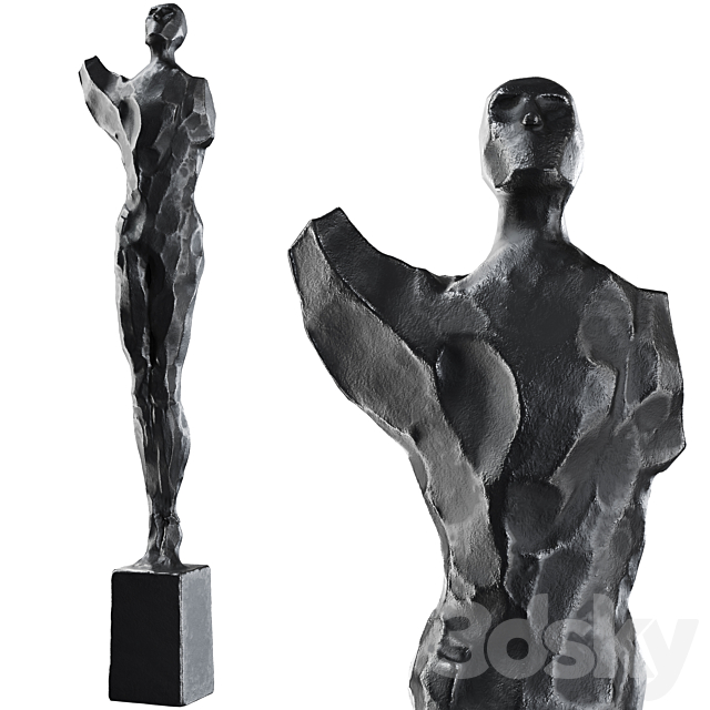 Sculpture Frank Arnold _ Painted Man 02 3ds Max - thumbnail 3